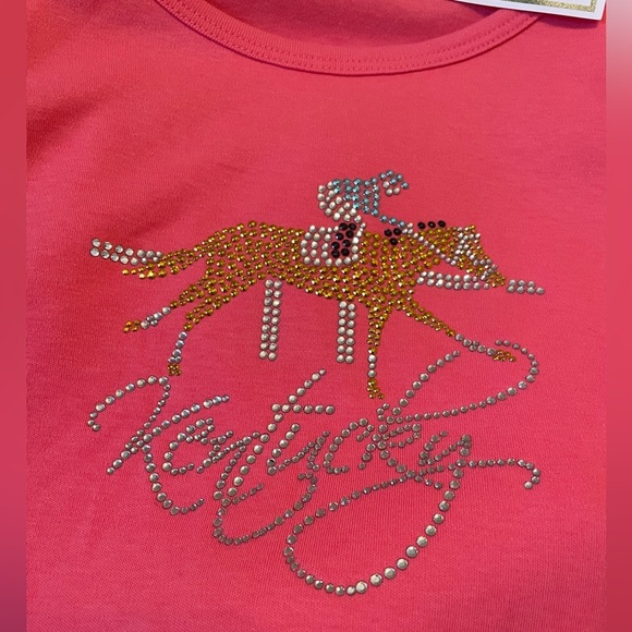 Equine Artwear Women’s Melon Kentucky Derby Jockey Shirt Top Size 2X Rhinestone - Picture 4 of 8